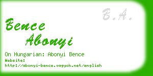 bence abonyi business card